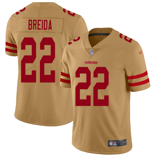 San Francisco 49ers Limited Gold Men Matt Breida NFL Jersey 22 Inverted Legend